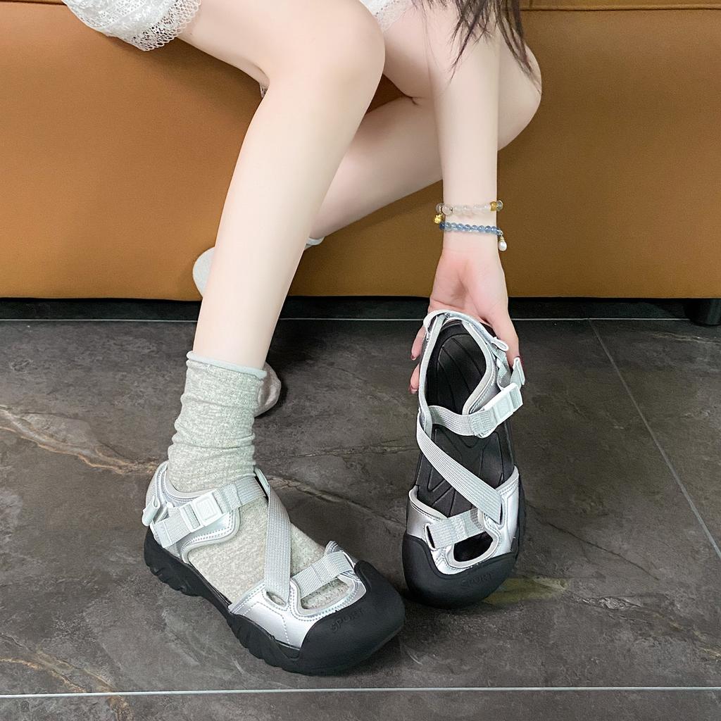 Casual Women's Shoes 2025 New Sports and Leisure Fashion Bag Head Sandals Wear Soft-soled Beach Shoes Casual Sandals Women