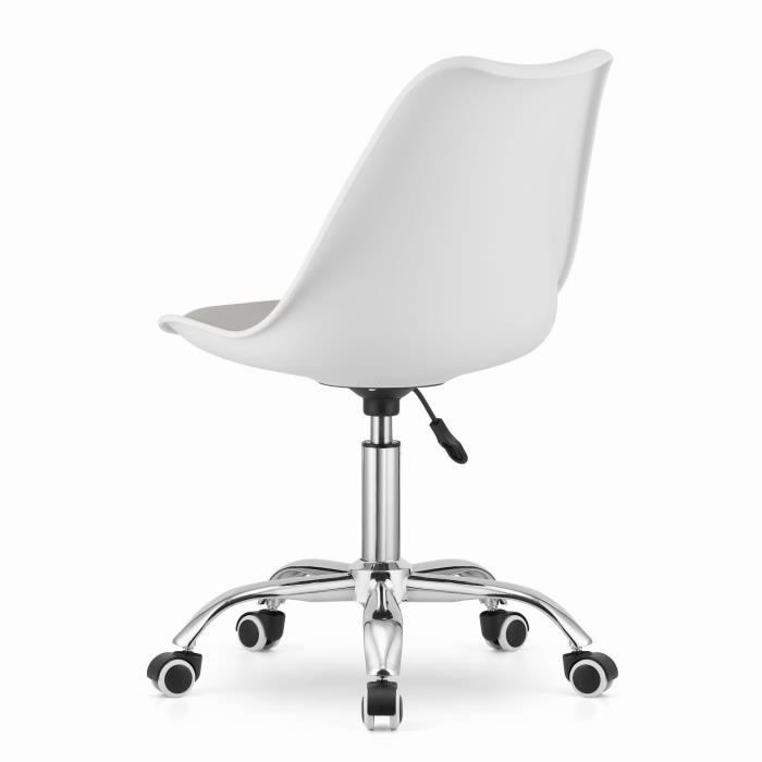 Chaise pivotante - VIKING CHOICE - ALBA - Similicuir - Blanc et gris - 120 kg max.