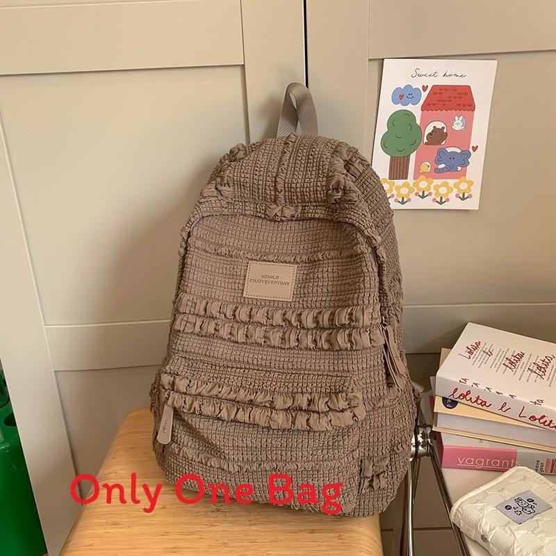 Nylon Sweet Style College Backpack With Macaron Colors For Girls And Teens