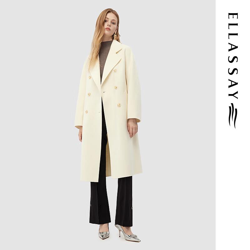 

ELLASSAY Women s 100% Lamb Wool Double-faced Coat M