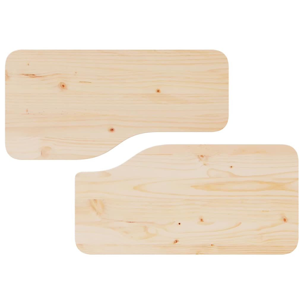 Coffee Table Set 2 pcs Natural Solid Pine Wood