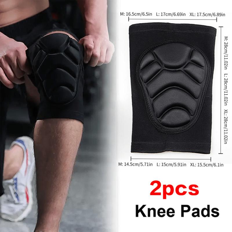 4PCS Knee & Elbow Pads Set for Sports, Thickened EVA Foam, Adjustable Non-Slip Straps, Protective Gear for Volleyball, Basketbal