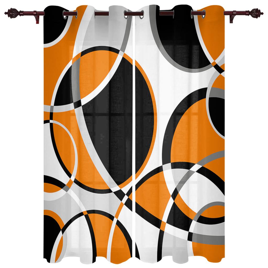 Circle Abstract Geometry Window Curtain Living Room Luxury Valance Curtain for Bedroom Home Kitchen Decor Curtain