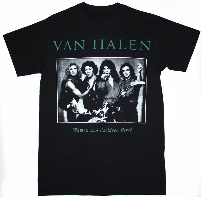 Vtg VAN HALEN Band WOMEN AND CHILDREN FIRST  80 T Shirt For Men MM060 S разноцветный