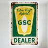 Vintage Extra Profit Hybrids GSC Metal Sign, Weathered Rusted Green Yellow Wall Decor for Bar Pub Home Cafe, 615-21 Dealer Tin S