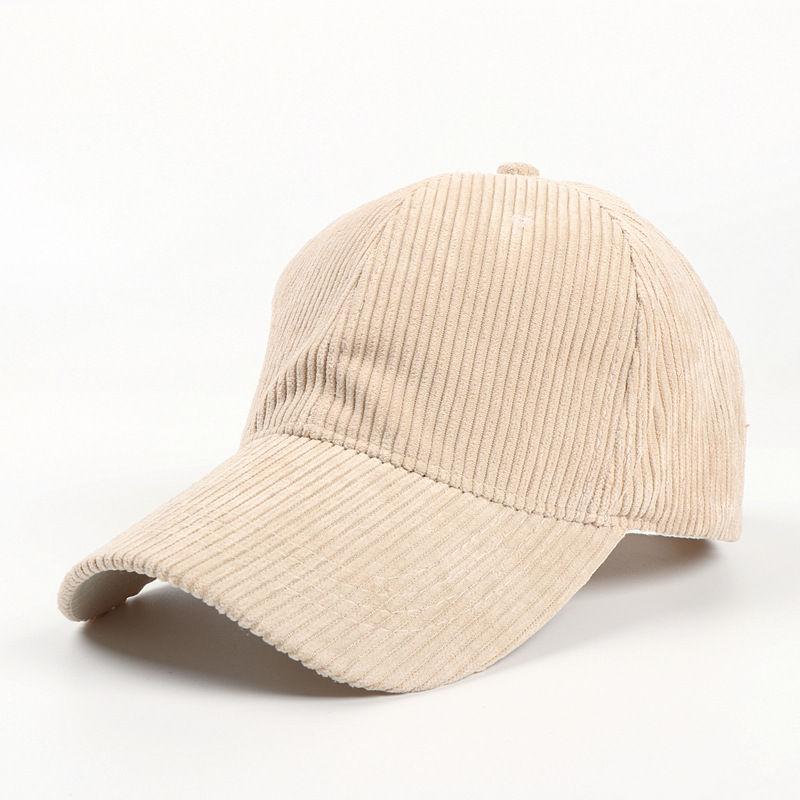 Baseball Cap Corduroy Hat Adjustable Curved Visor Vintage Solid Plain Men Women Casual Caps GZW