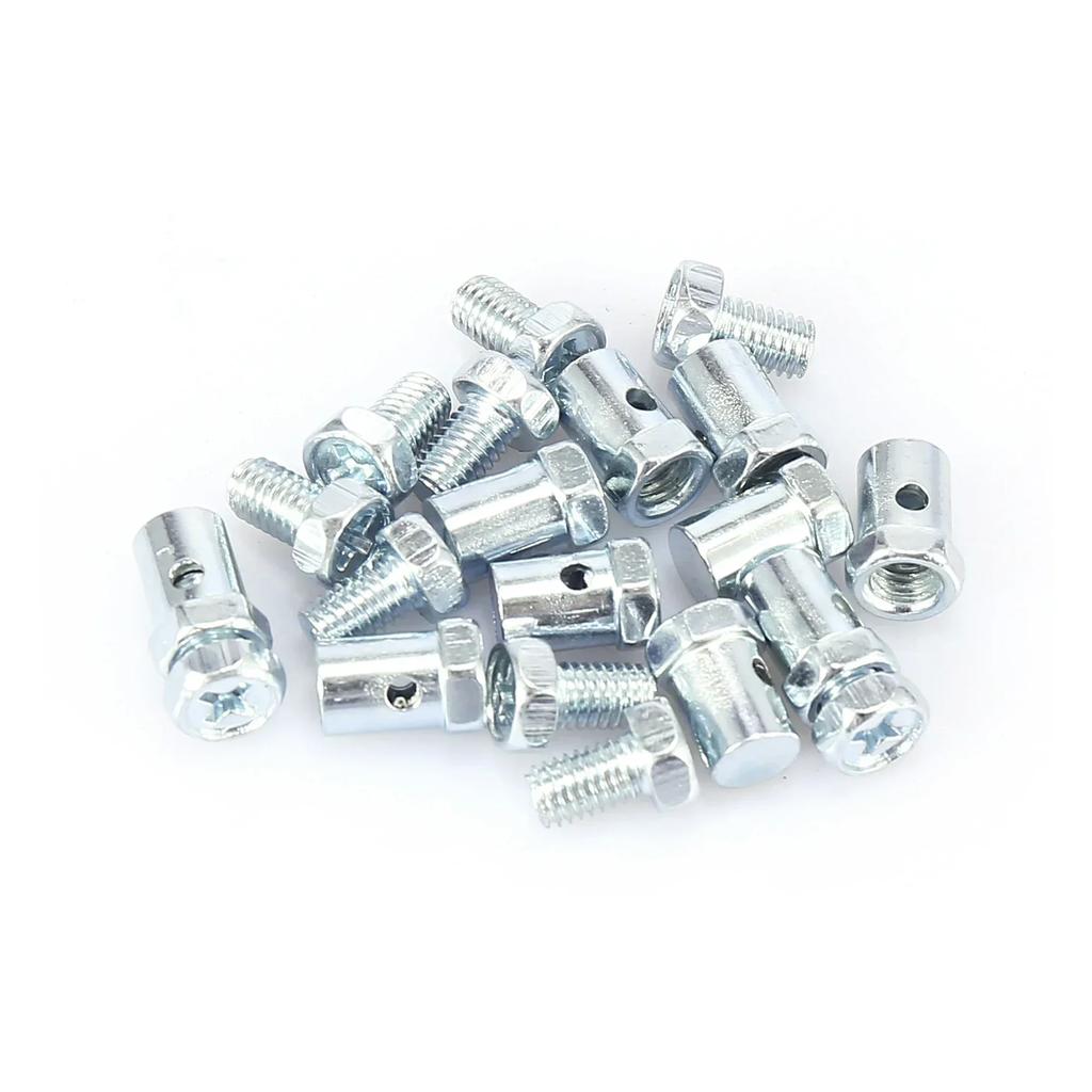 Neu 2/10 Stück Universelle Kappe Silberfarben Gewindedurchmesser Bremskabel Draht Lötlose Nippelschraube für Motorrad Neu