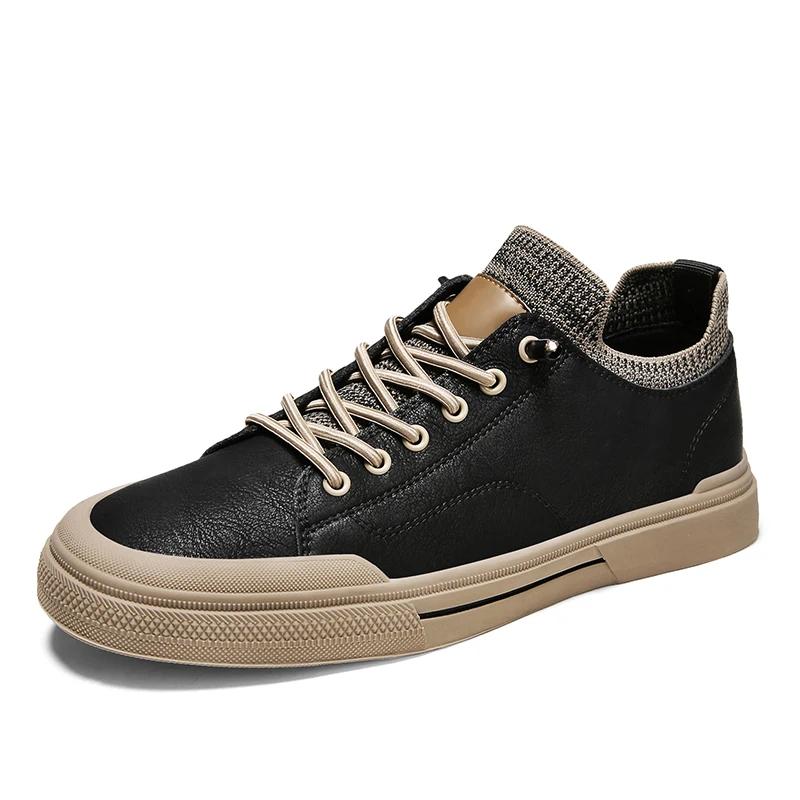 

Весна Осень Новые Мужские Повседневные Туфли Из Натуральной Кожи Прочная Обувь Для Пешего Туризма Мужская Повседневная Обувь Высококачественная Спортивная Обувь 44 чёрный