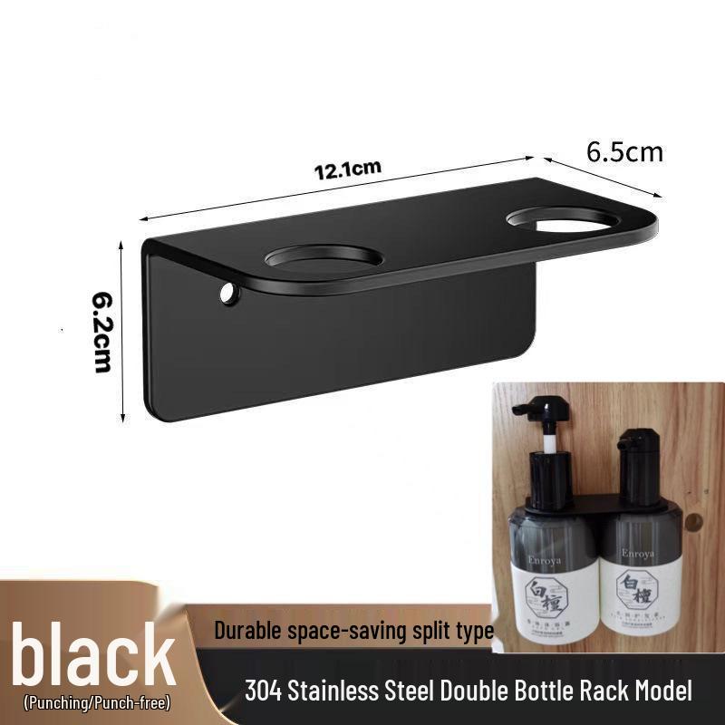 304 Stainless Steel Wall-Mount Shampoo and Shower Gel Dispenser Holder