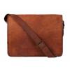 Väska Real Leather Messenger Shoulder Herr Laptop Satchel Handväska S Brun Ny