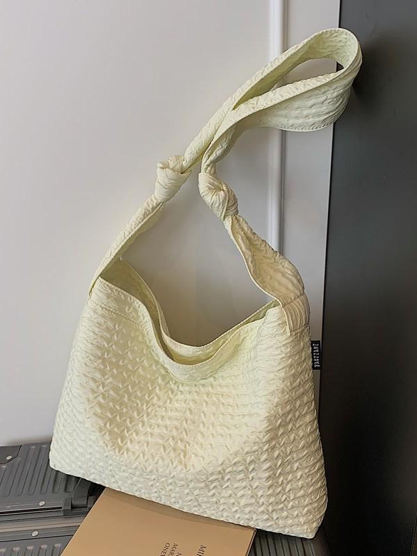 2026 Summer Stylish Large Capacity Women's Tote Bag - Gentle Texture, Plain Color, Shoulder/Handheld