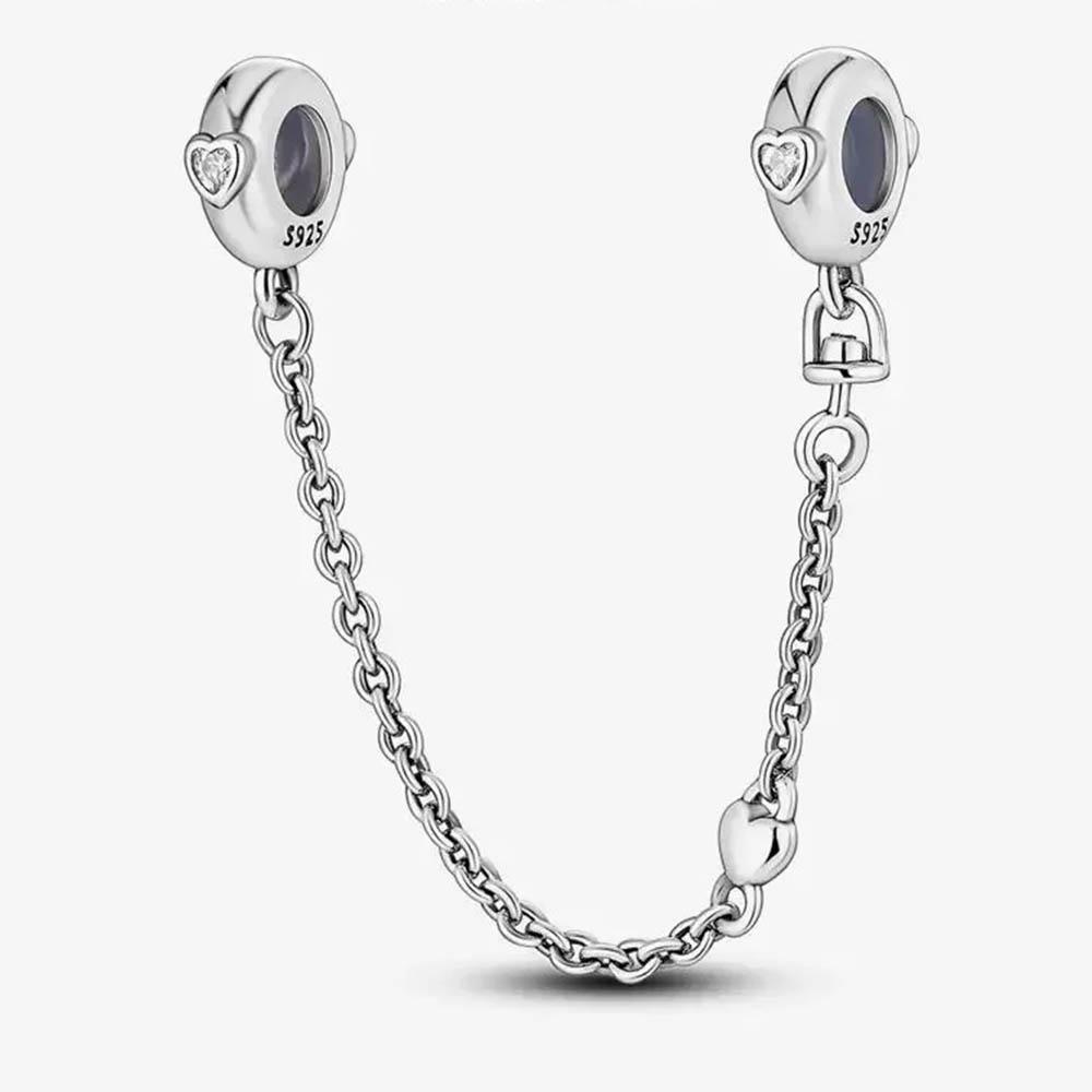 New In Color Zircon Angle Round Clip Bead Fit Pan Original Bracelet Women Copper Safety Chain Jewelry Gift