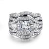 Three-in-One Luxury Women's Wedding Ring Set - European and American Style