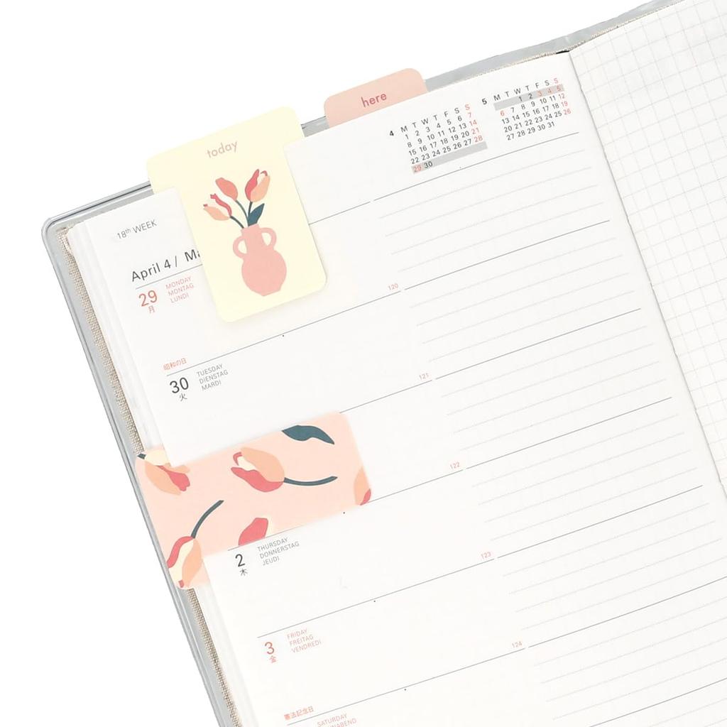 Of Posy Bookmark Paper Bookmark Pink [Delfonics] [Set 2] (Light & Mint)