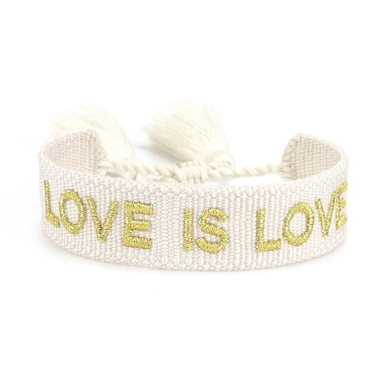 European & American Cross-border Embroidery Bracelet | Handmade Tassel & Letter Logo