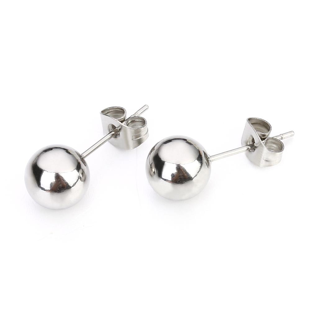 10set/lot Stainless Steel Round Ball Earrings Set Stud Post Spherical Ear Studs 2/3//5/6/7/8mm Earring Jewelry for Women Gifts