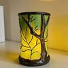 Glowing Night Light Forest Tree Silhouette Desk Lamp Candle Holder Table Lamp  Halloween