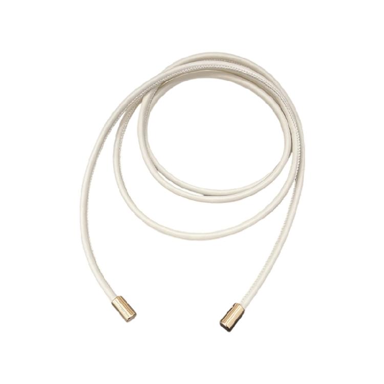 Round PU Leather Rope Thin Waistband for Women Fashionable Waist Adorment Knotted Waist Strap for Decorative Coat Skirt