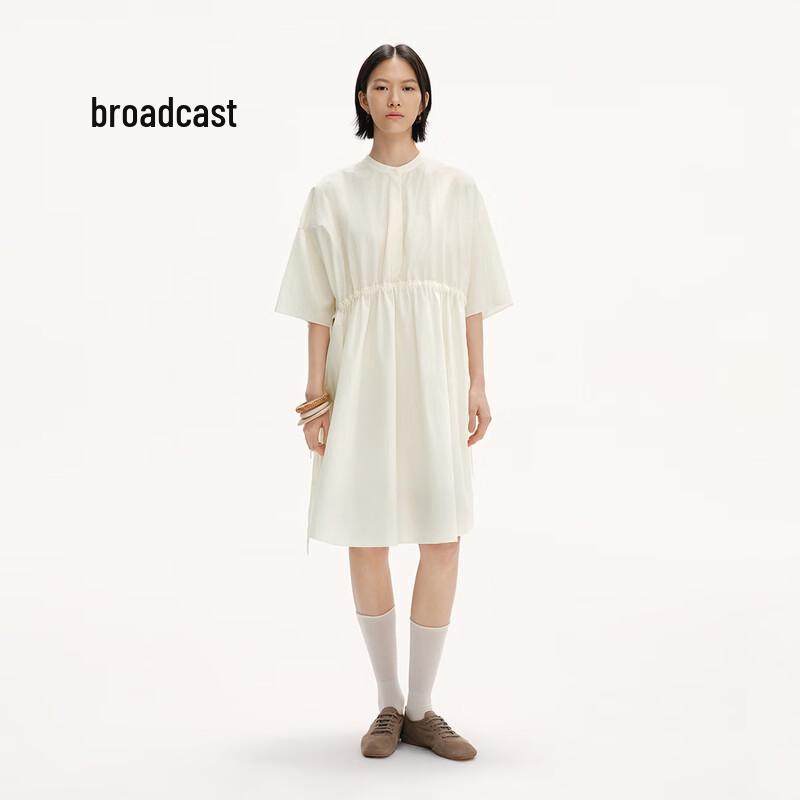 Broadcast Women's High-Waist French Style Short-Sleeve A-Line Dress