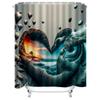 Surreal Heart Fusion Shower Curtain - Waterproof, Mildew-Resistant, Machine Washable for Unique Bathroom Decor