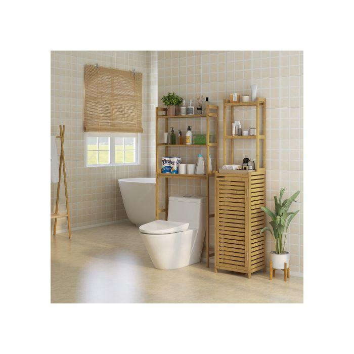 Meuble De Salle De Bains Avec Compartiment De Rangement Et 3 Compartiments Ouverts Pour Les Salles De Bains Modernes