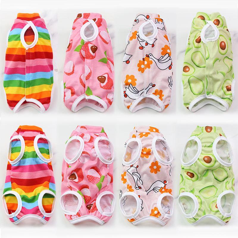 1Pcs Breathable Dog Cats Jumpsuit Pet Supplies  Cartoon Cat Sterilisation Clothes Print Anti-Scratch Pet Surgery Suit