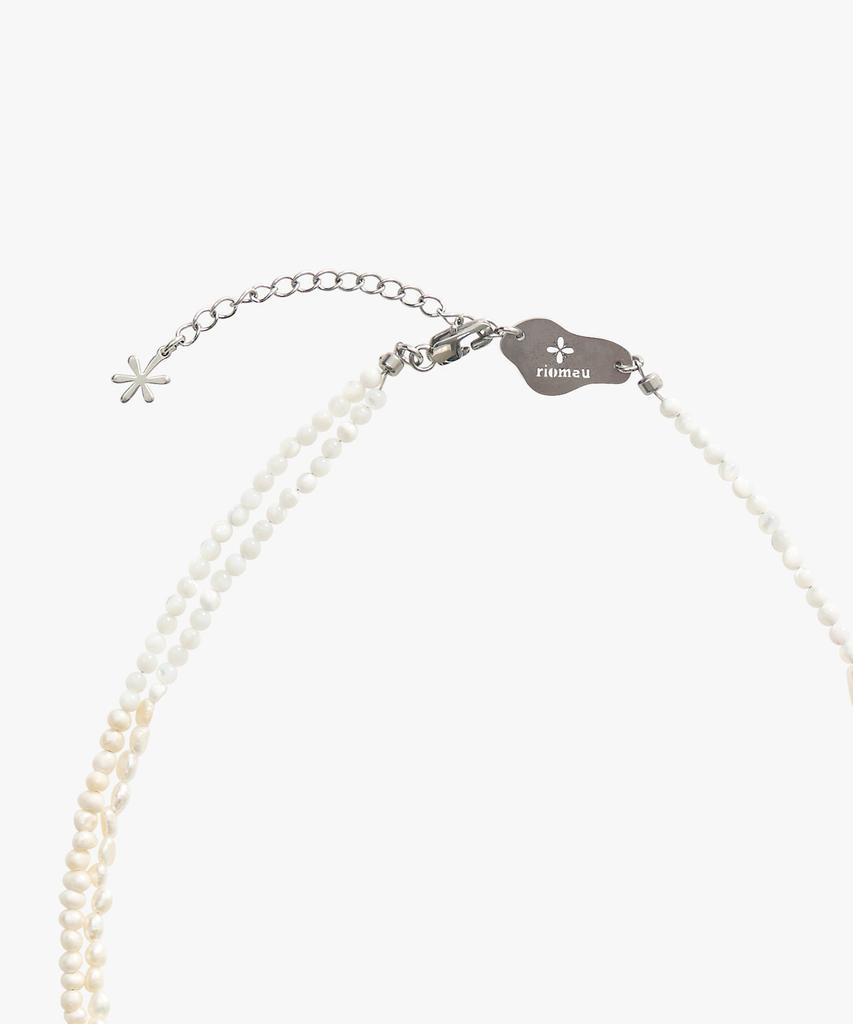Riomeu Asymmetrical Double-Strand Pearl Necklace : Rioan070