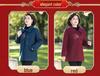 Mom's Stylish Quilted Embroidery Woolen Coat for Autumn and Winter