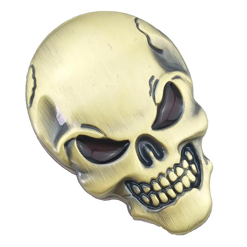 Motorcycle Decal Badge 3D Skull Sticker Zinc Alloy Metal Auto Emblem for The Whole Body QX80 FX35 G25 Q70 Qx60 Car Styling