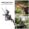 1 STÜCK Blumenfee Harzhandwerk Ornament Sitzende Engel Flügel Statue Für Gartendekor Rasen Brunnen Teich Langlebige Dekoration Geschenk