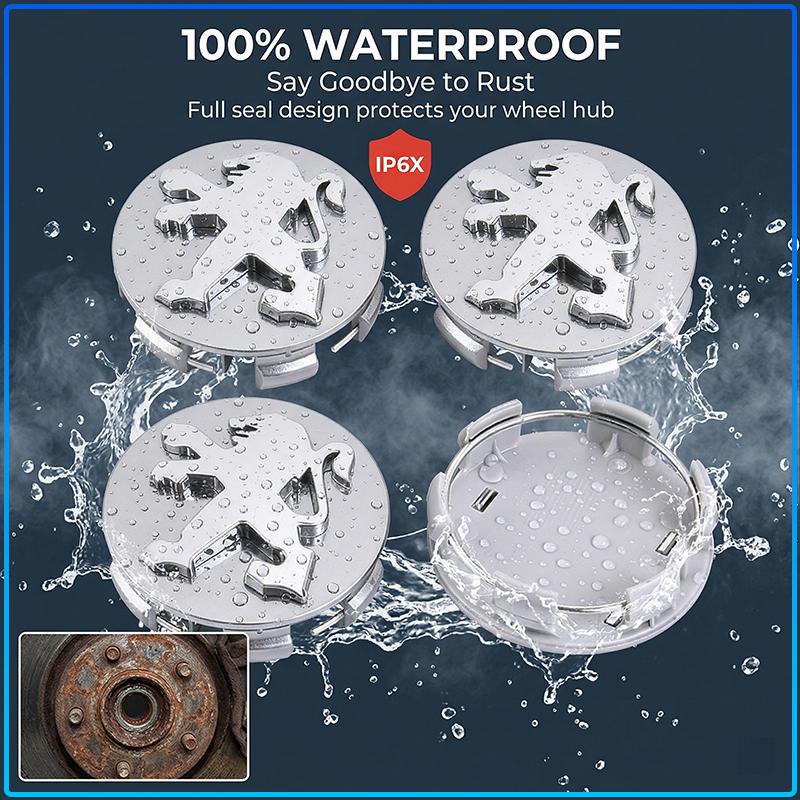 Car Wheel Center Cap Emblem Hub Covers Badge Auto Accessories For Peugeot 107 108 206 207 208 301 307 308 405 406 407 408 508 607 807 2008 3008 4008