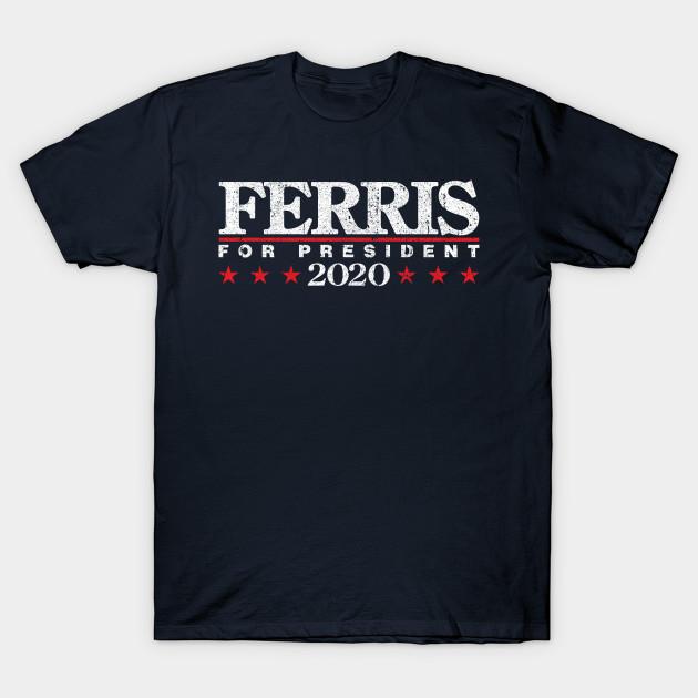 

Men Black Print T-shirt Ferris For President 2020 No-Cut Transfer Paper Print Cotton Tshirt L тёмно-синий
