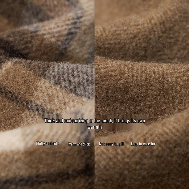 Chuyu Women's Loose Fit Plaid Wool Blend Hooded Coat