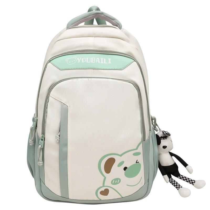 

Мультяшный студенческий школьный рюкзак большой вместимости, женский водоотталкивающий рюкзак зелёный