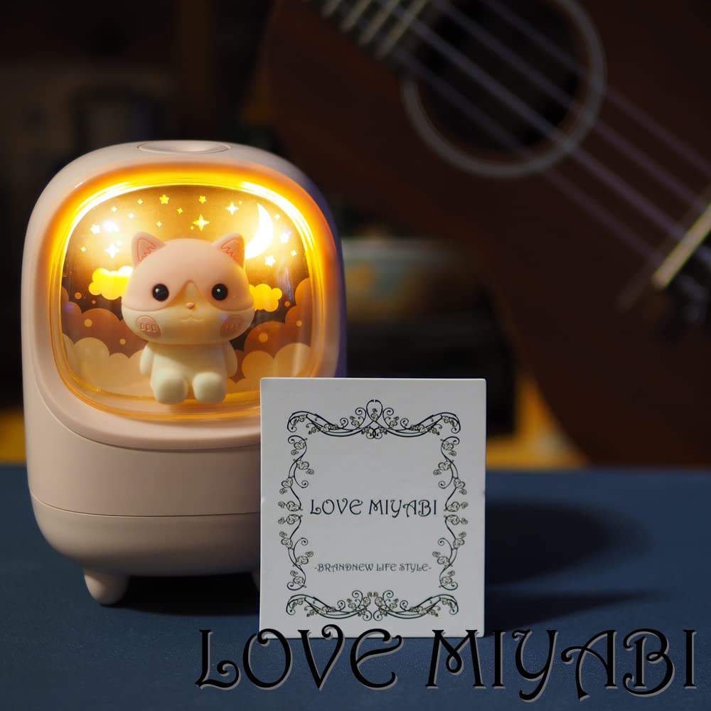 LOVE MIYABI Rechargeable USB Powerful Animal Spaceship Mini USB C Humidifier with Night Cute Animal Rocket Portable Humidity Small Perfect for and