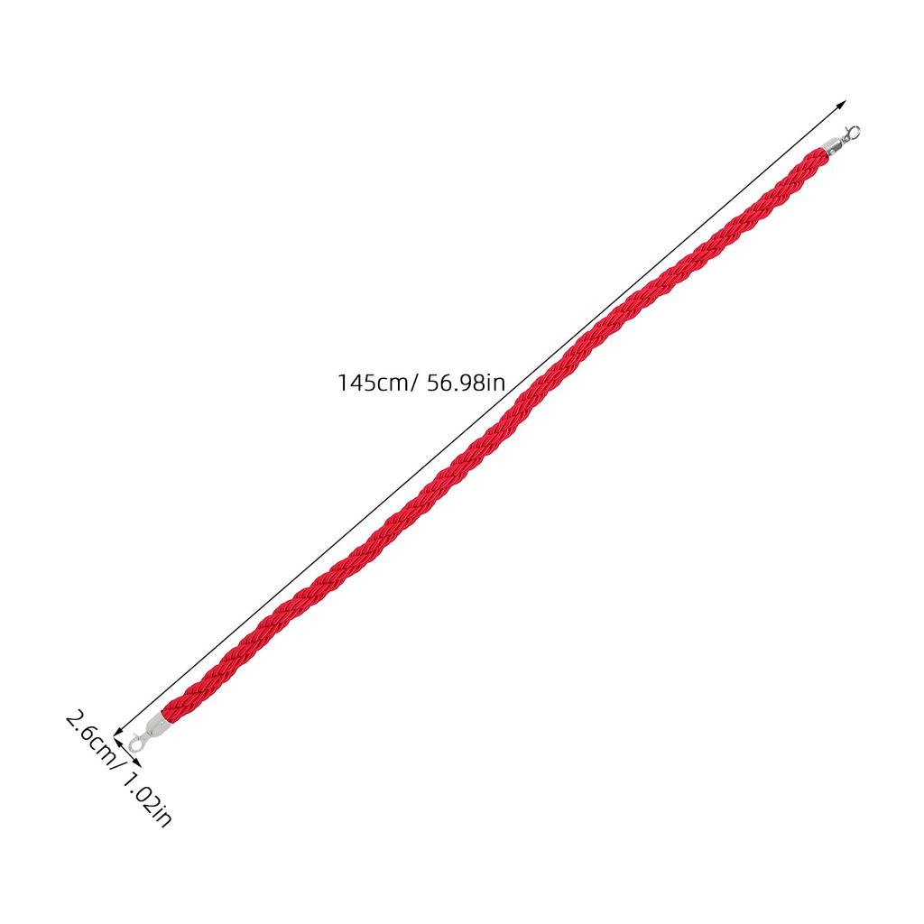 1.5M Queue Stanchion Barrier Rope Tightly Braided Weather-Resistant Crowd Control Rope For Hotels Airports Theaters Safety