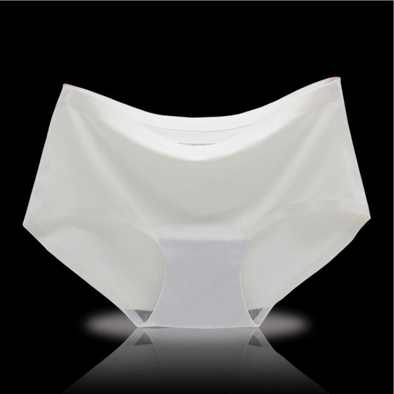 

Женские летние трусики Ледяной шелк Прохладные освежающие Бесшовное нижнее белье Треугольные брифы M белый
