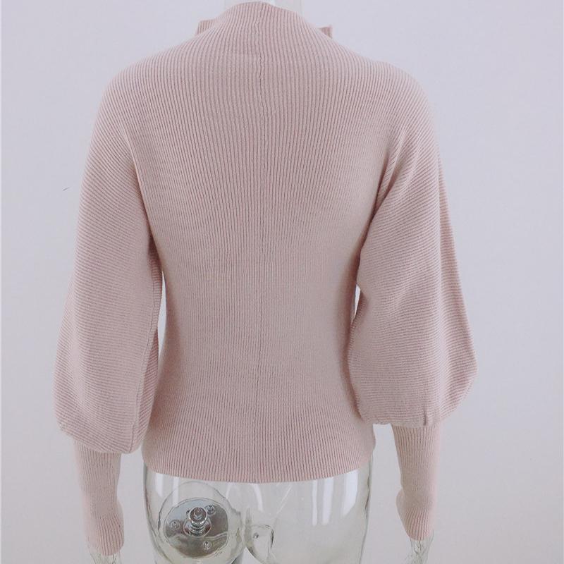 IHUASU Women's Autumn and Winter Solid Colour Knit Sweater Temperament Commuter O Collar Loose Big Size Pullover Jumper
