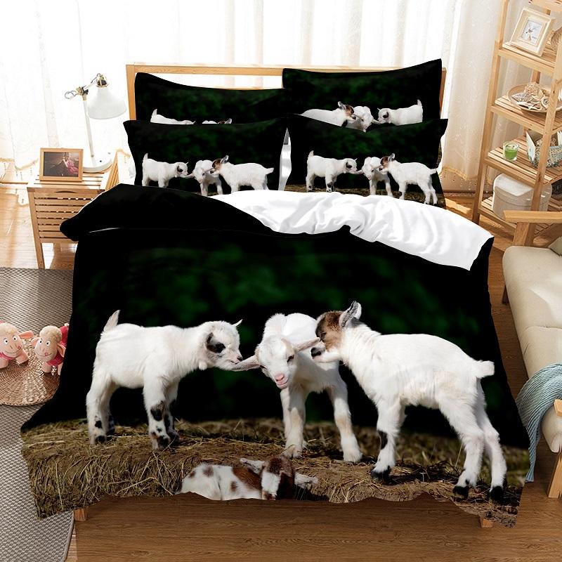 3D Print Animal Series Bedding Set, Deer, Cat, Horse, Dog, EU Twin Single135x200, Full Size Comforter Cover With Pillowcases 3d