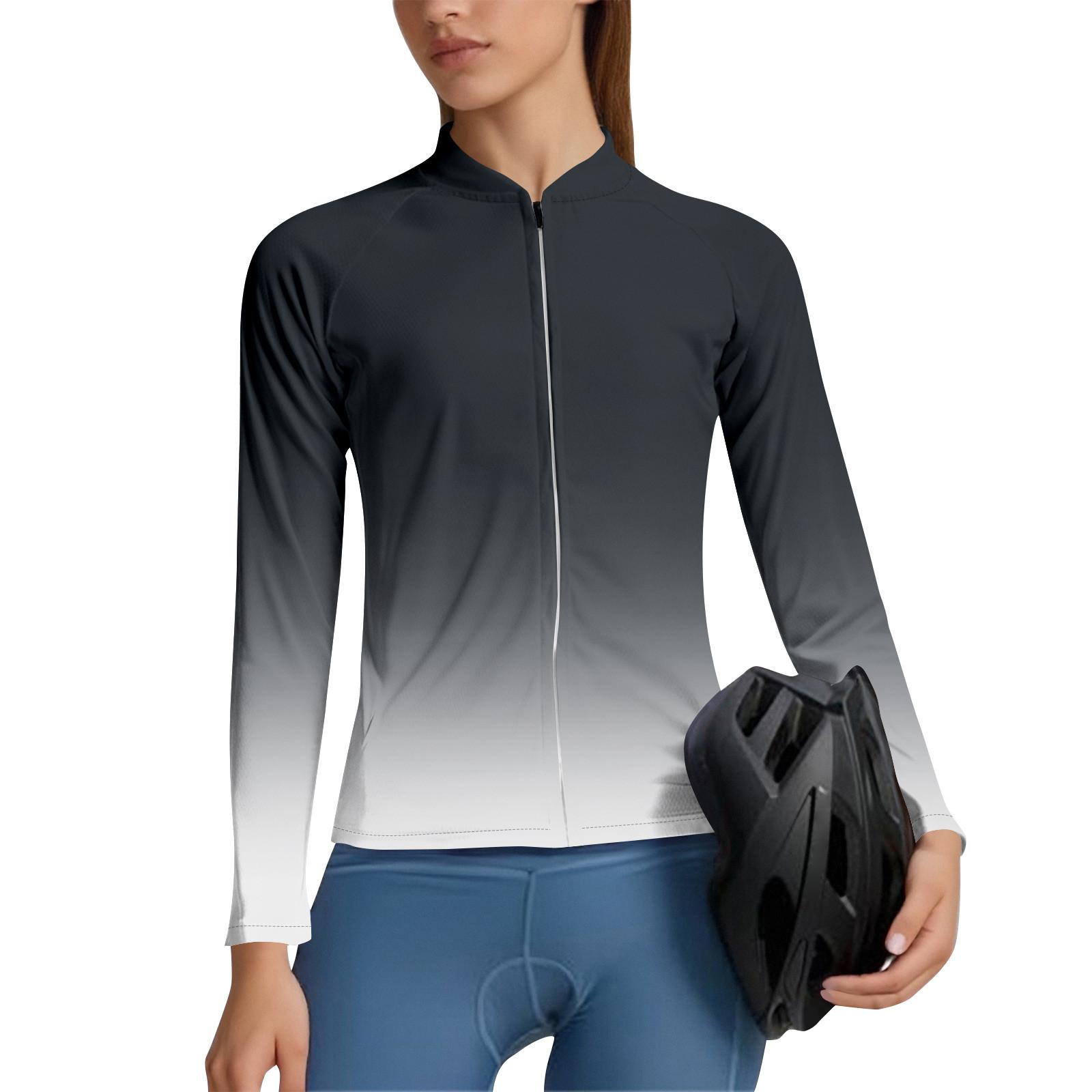 

Женский велосипедный костюм Gradient с длинными рукавами и 3 задними карманами, дышащий, быстросохнущий, влагоотводящий и светоотражающий S XL белый