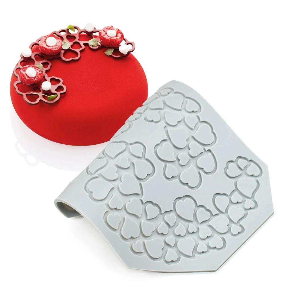 Multi-style Cake Lace Cushion Love Bubble Leaf Molecular Cuisine Creative Chinese Food Plate Silicone Mold Kitchen Baking Tool