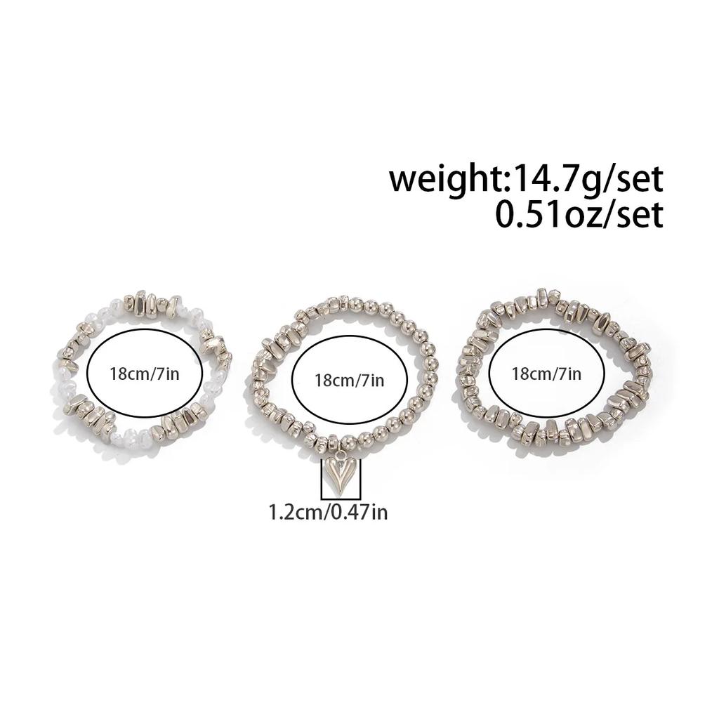 New Vintage Irregularity Unique Design CCB Bead Heart-Shaped Pendant Bracelet Sets for Woman Fashion Bracelet Jewelry Holiday