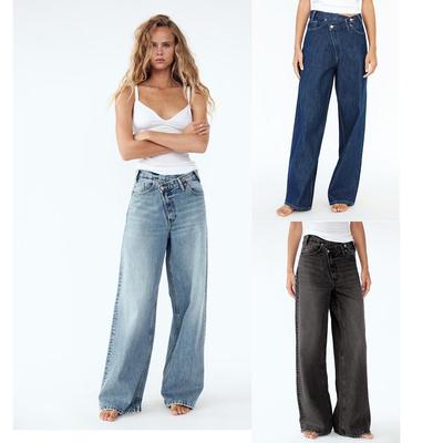 Europese & Amerikaanse Dames Hoge Taille Persoonlijkheid Rechte Pijp Jeans