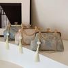 Chinese Style Embroidered Shoulder Bag Elegant Handbag Retro Small Square Bag Wedding Party Luxury Designer Women Evening Clutch