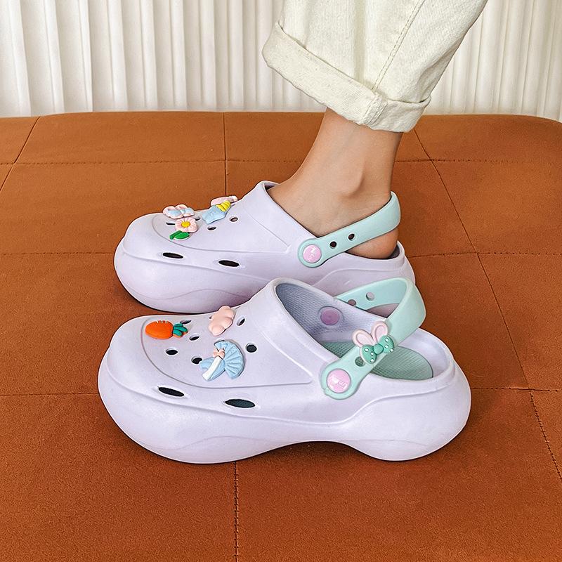

Summer new women s outer hole shoes cute cartoon non-slip thick sole lightweight 35-36 фіолетовий
