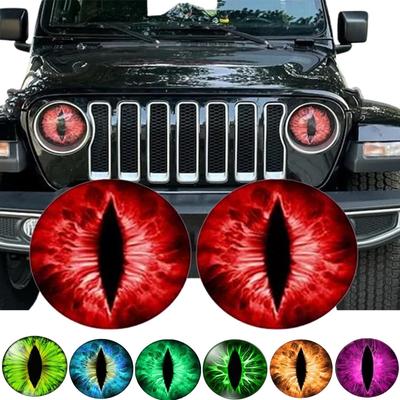 Beast Eyes Scheinwerfer-Aufkleber, Augen-Aufkleber für Jeep-Scheinwerfer, runder Scheinwerfer-Aufkleber, 3D Stereo Eyes Scheinwerfer-Aufkleber, Scheinwerfer-Aufkleber, runder Augen-Aufkleber