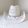 Lake Blue Cowboy Straw Hat 2023 Western Cowboy Sun Hat Spring Knight Hat Unisex Jazz Hat Summer Wide Brimmed Hat Sombrero Hombre