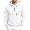 Men S Casual Half Zip Hooded Sweatshirt Basic Style European Size Autumn