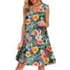 Women's Casual Fashion Breathable V-neck Vest With Pockets Floral Holiday Dress