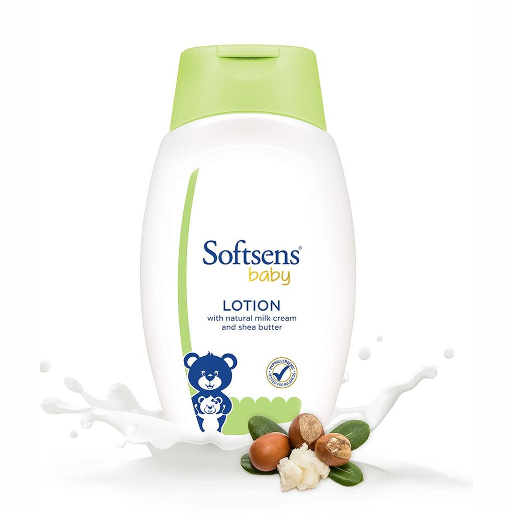 Softsens Baby Nourishing Lotion Milk Cream Shea Butter Gentle Daily Face Body Moisturizer Kids Sensitive Dry Skin 200ML